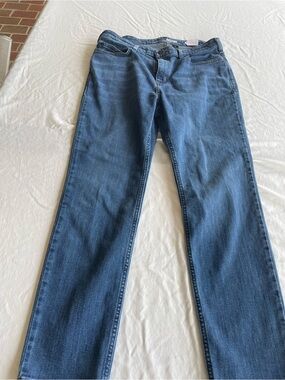 Carhartt Slim Fit Jeans Size 12 Short Blue Denim Straight Leg Stretch Workwear